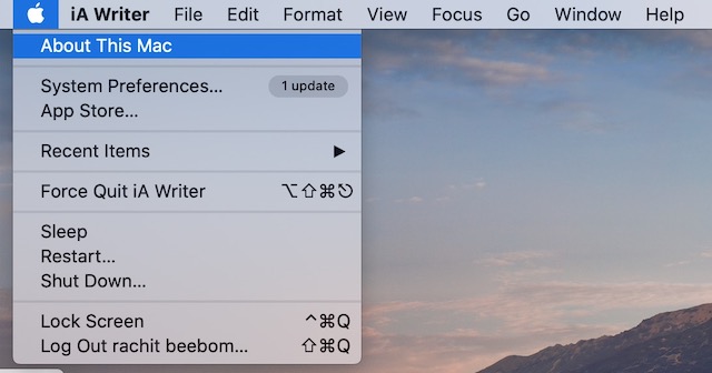 Look at the Apple icon on the top-left of your Mac screen. 