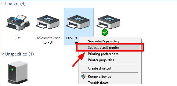 epson printer in error state